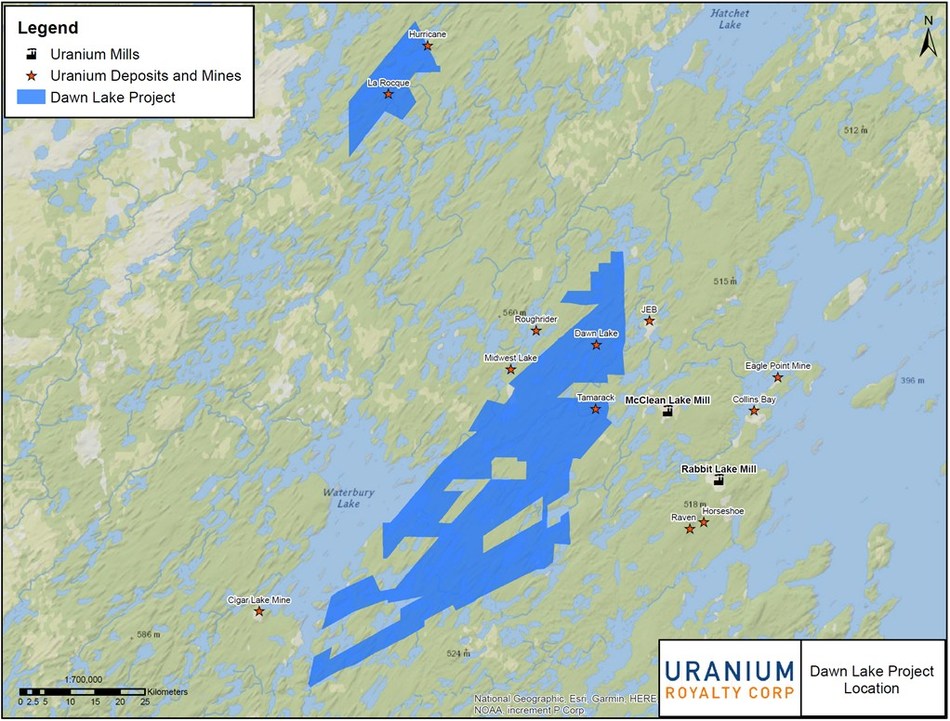 Uranium Royalty Corp. Completes Acquisition of Royalties on McArthur River and Cigar Lake Mines from Reserve Minerals Corp. and Secures Option on Dawn Lake Project