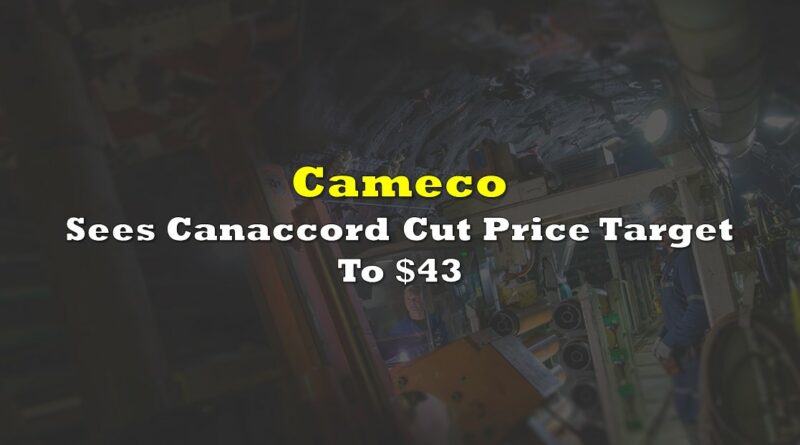 Cameco Sees Canaccord Cut Price Target To $43