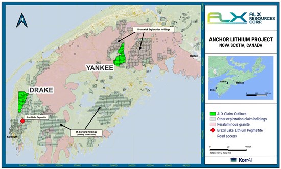 ALX Resources Corp. Stakes Anchor Lithium Project in Nova Scotia, Canada